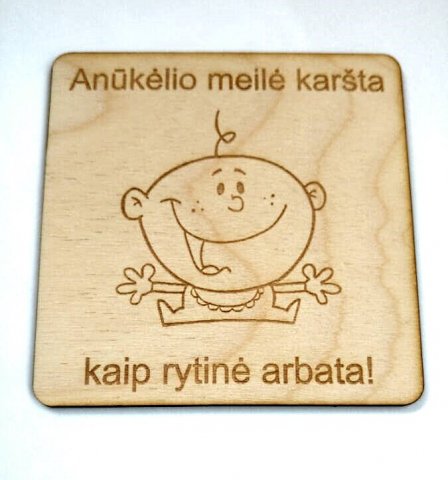 mediniai padėklai su graviravimu